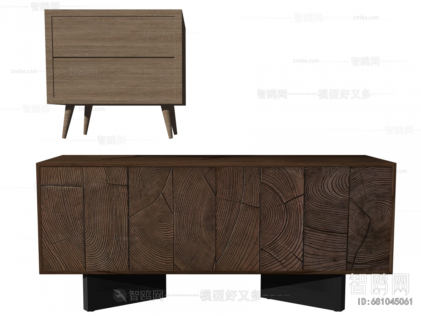 Wabi-sabi Style Side Cabinet