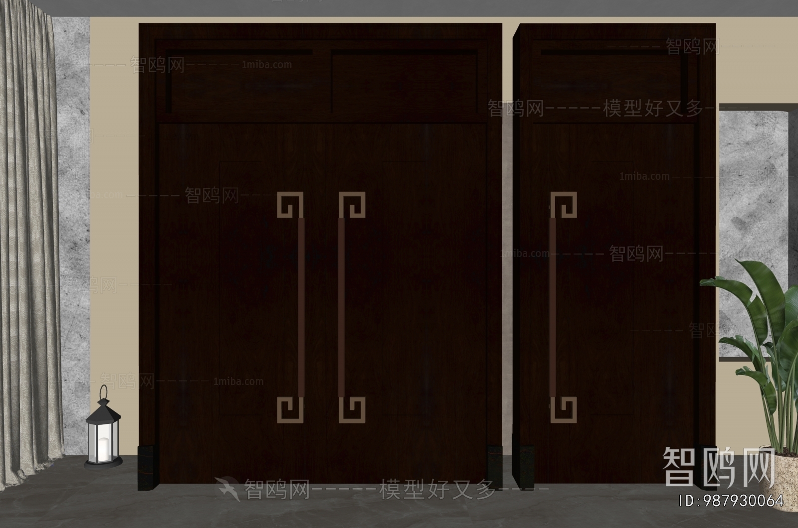 New Chinese Style Double Door