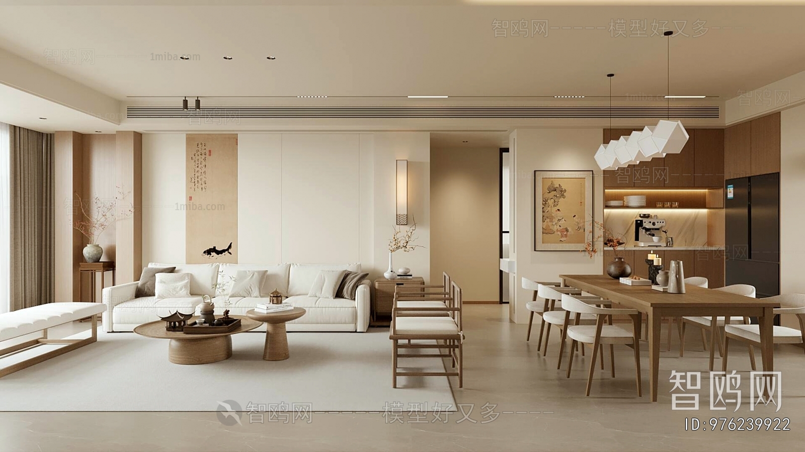 New Chinese Style A Living Room