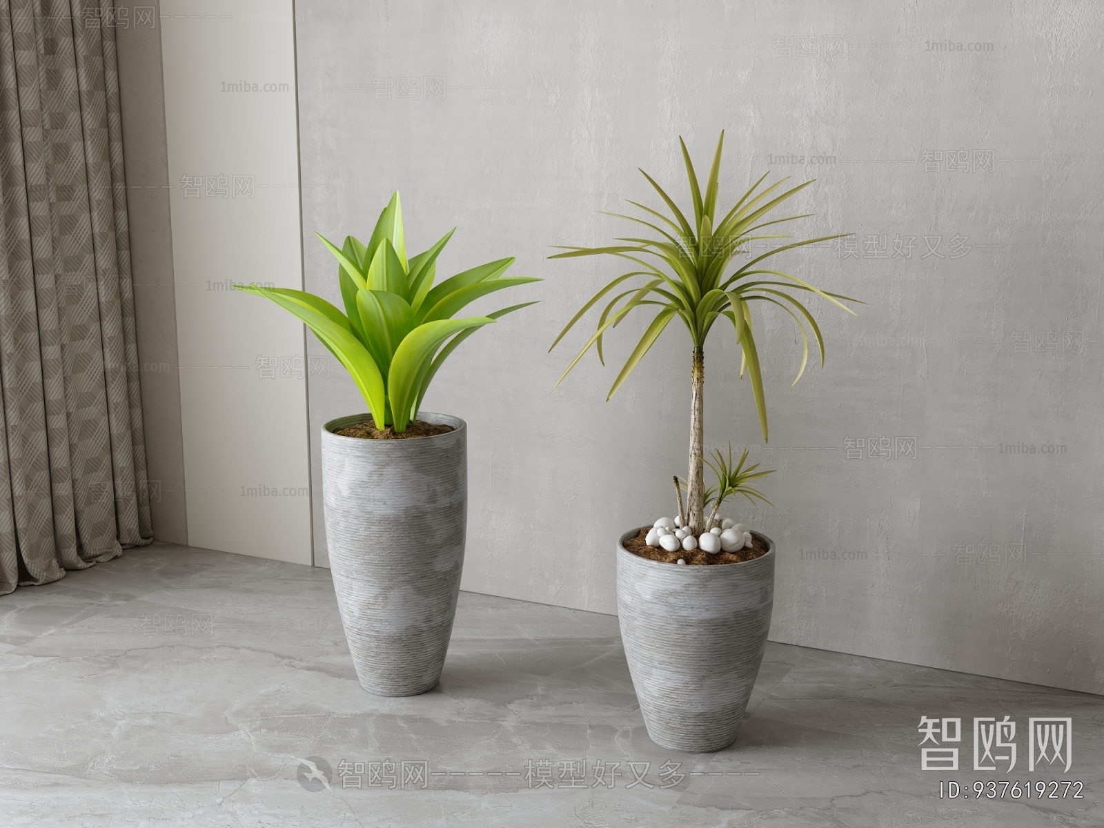 Modern Ground Green Plant Potted Plants