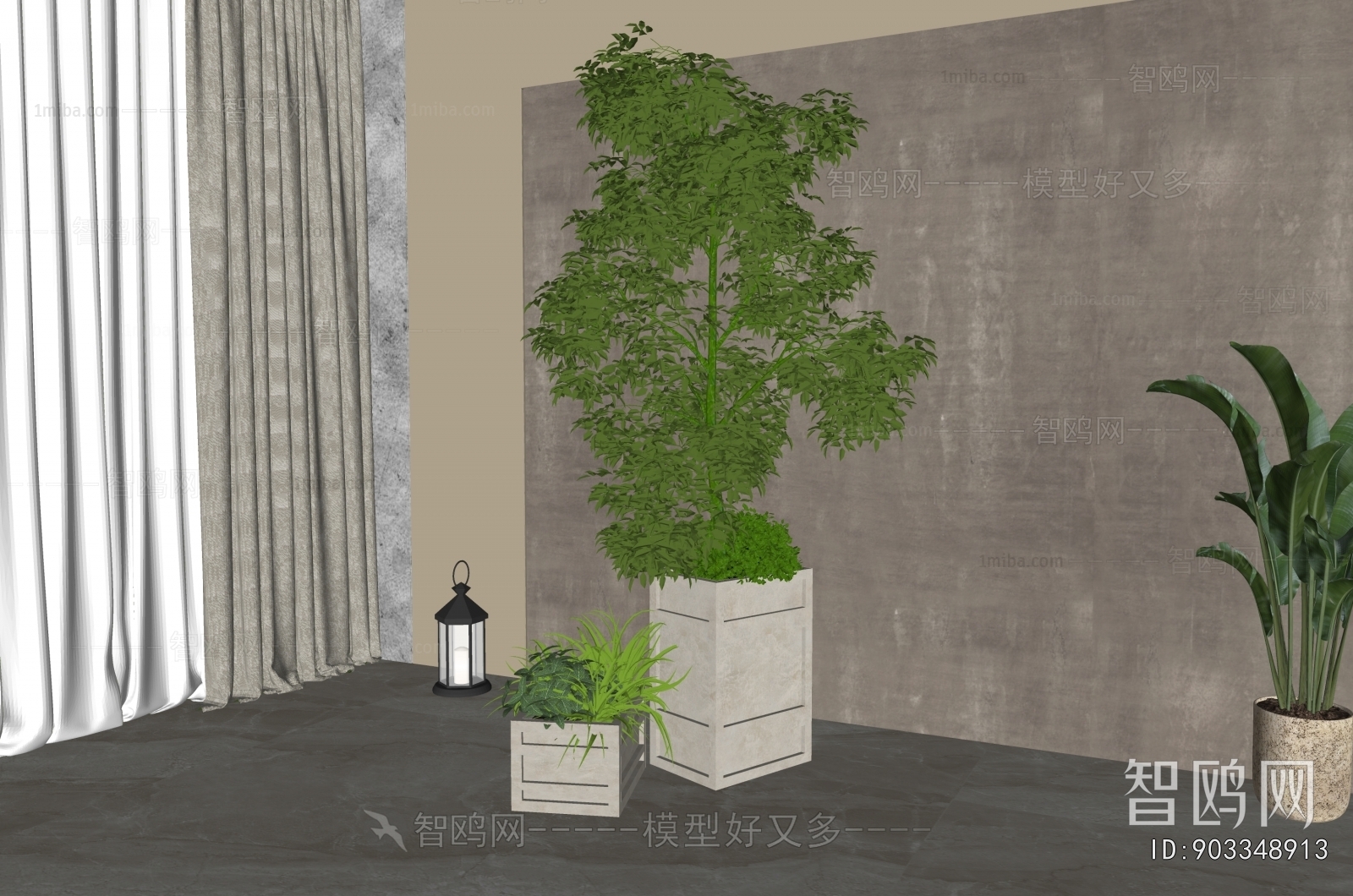 Modern Ground Green Plant Potted Plants