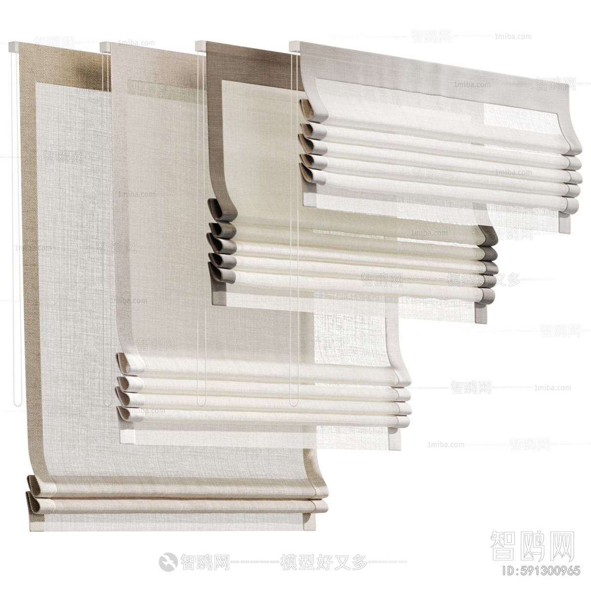 New Chinese Style Roman Curtain