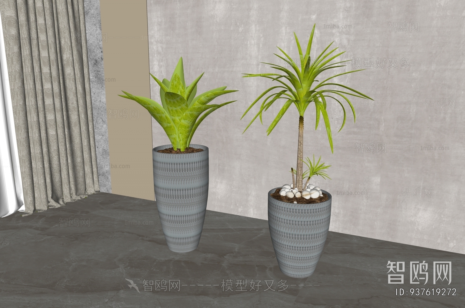 Modern Ground Green Plant Potted Plants