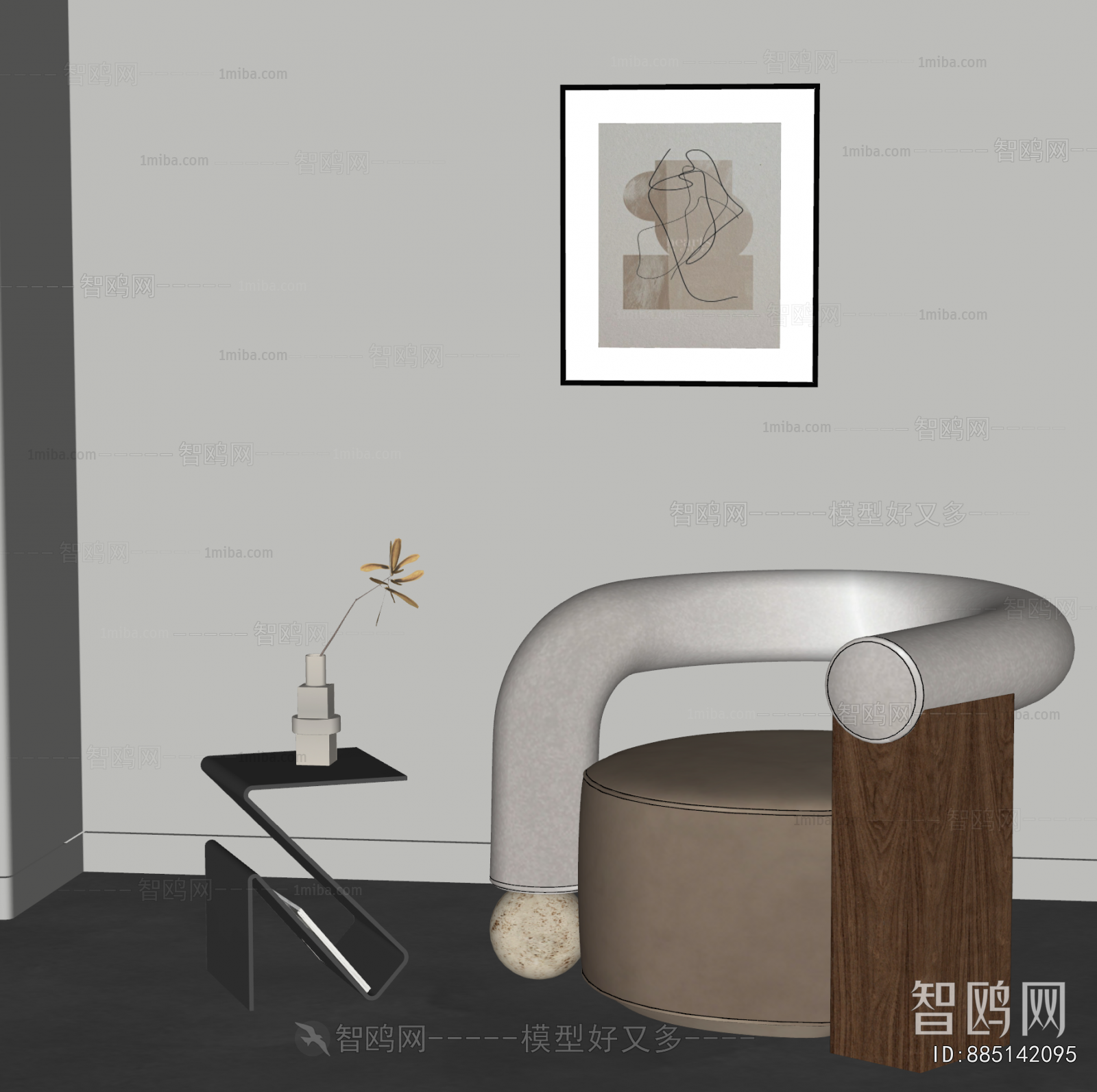 Wabi-sabi Style Single Sofa