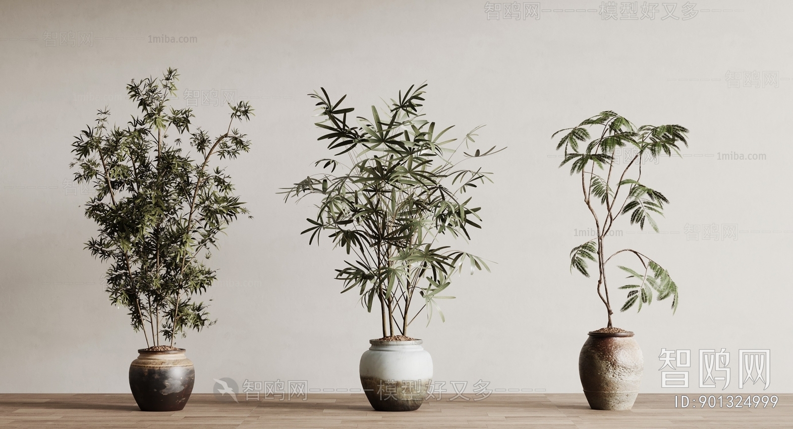 Wabi-sabi Style Ground Green Plant Potted Plants