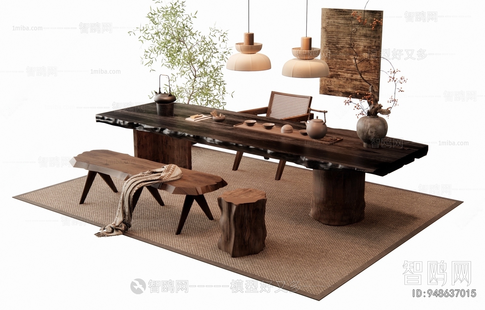 Wabi-sabi Style Tea Tables And Chairs