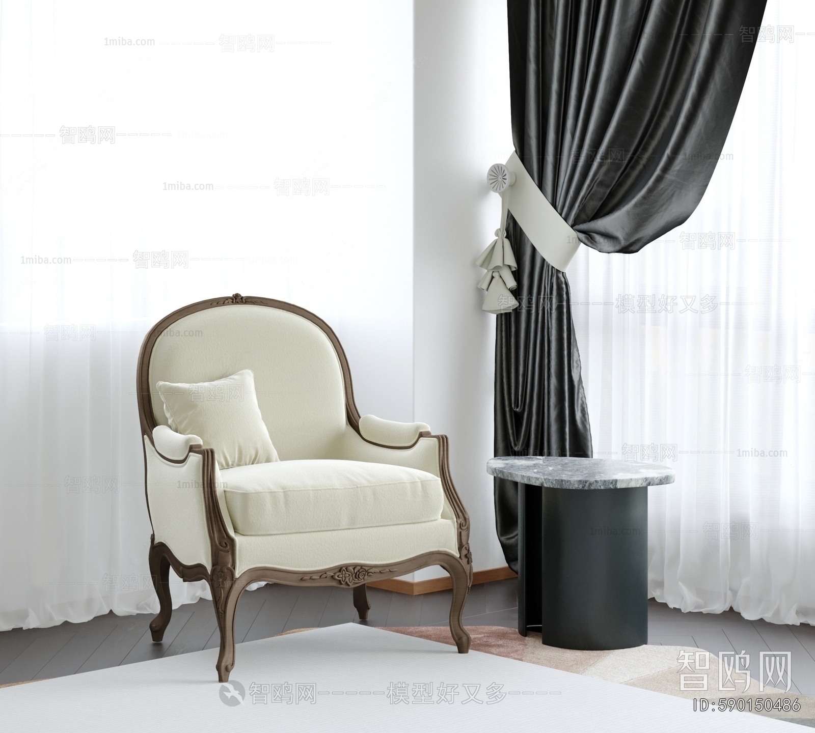 French Style Single Sofa