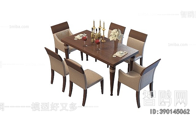 Simple European Style Dining Table And Chairs