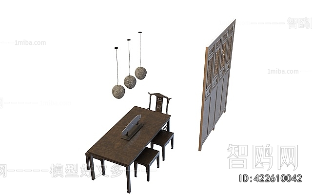 New Chinese Style Computer Desk And Chair