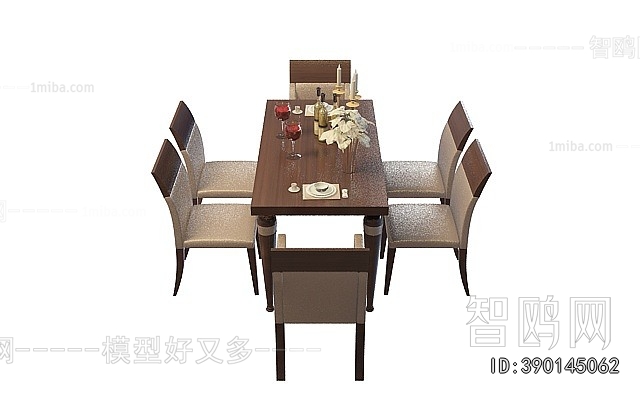 Simple European Style Dining Table And Chairs