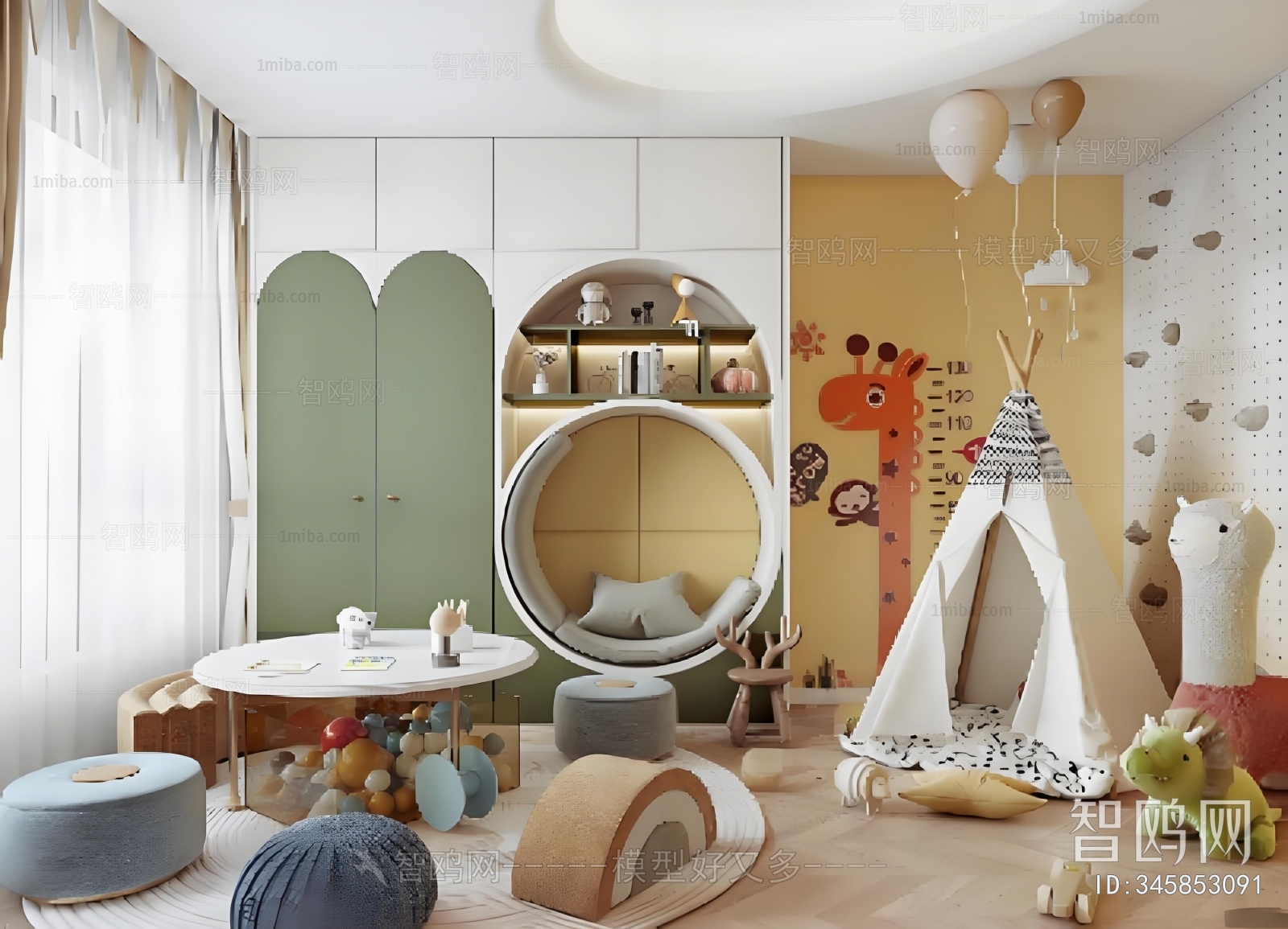 Modern Children's Room Activity Room