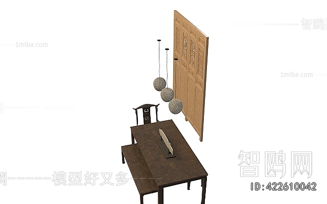 New Chinese Style Computer Desk And Chair