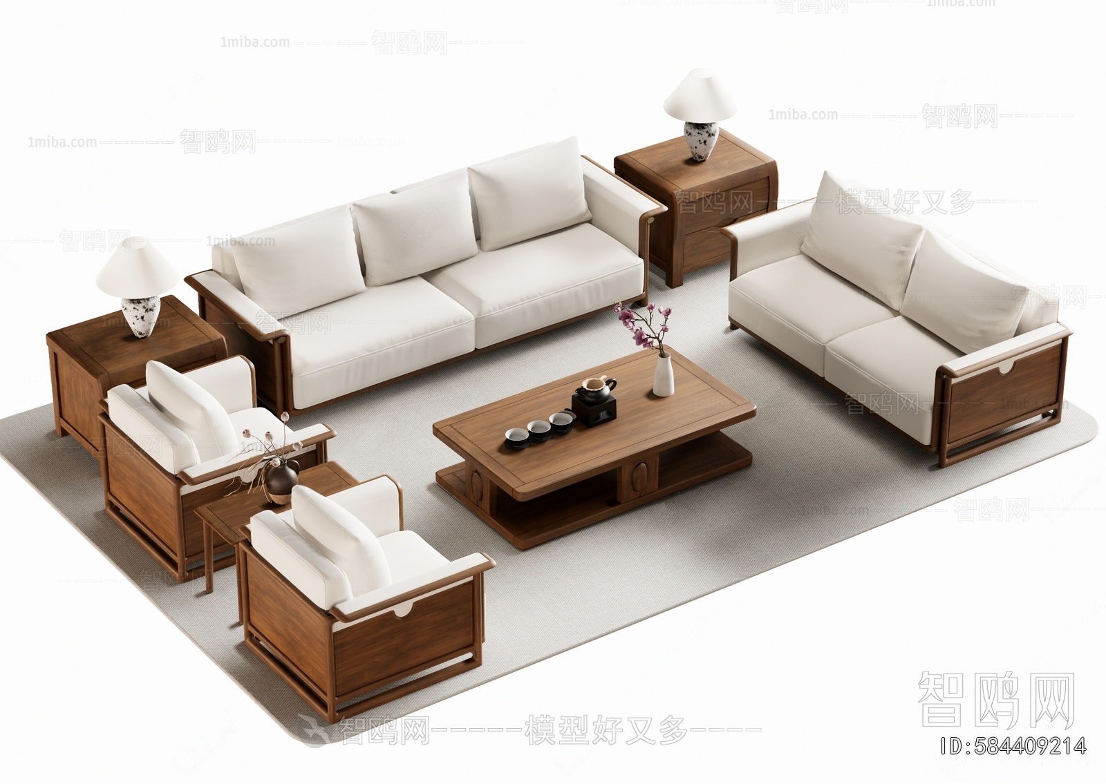 New Chinese Style Sofa Combination
