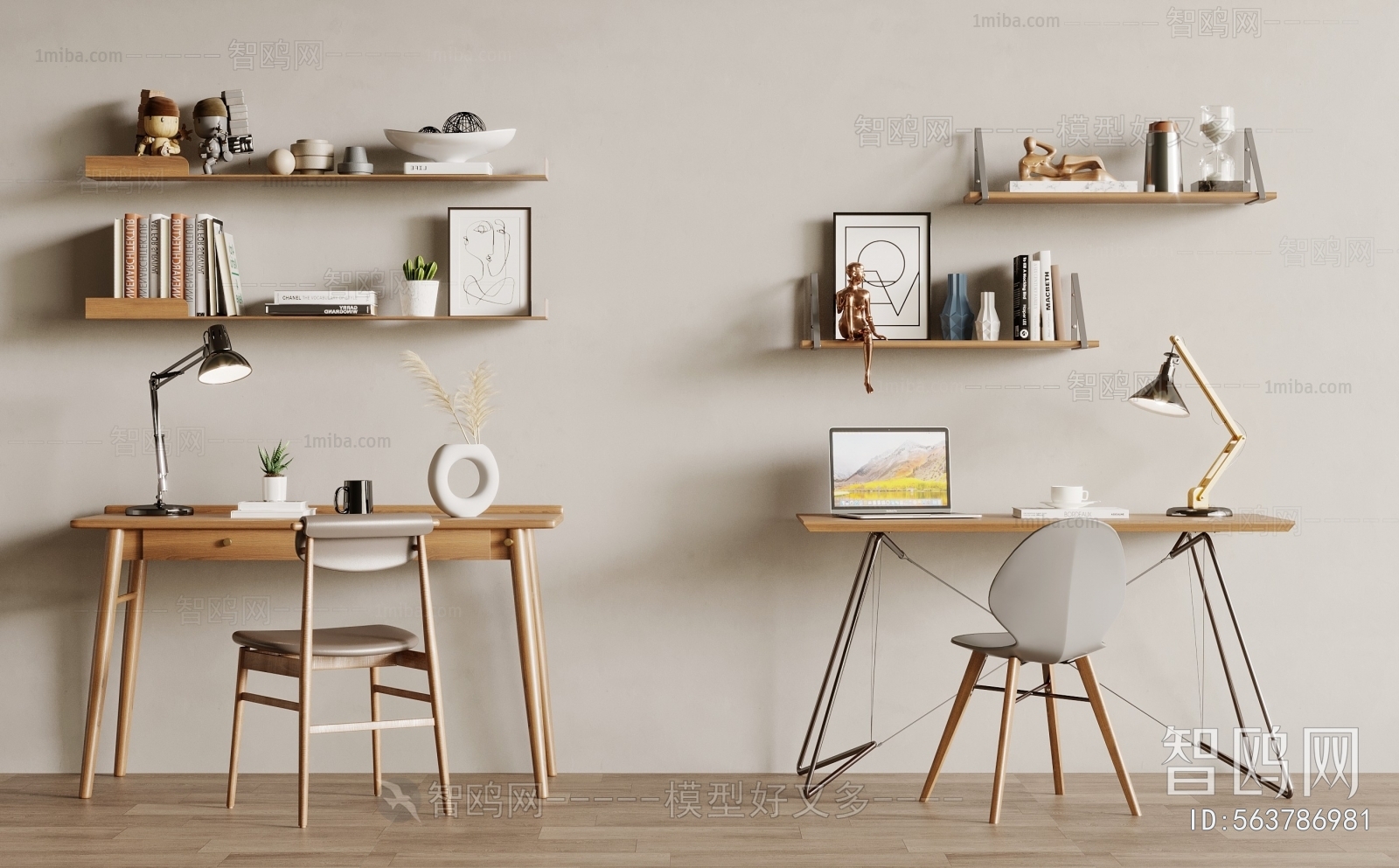 Nordic Style Computer Desk And Chair