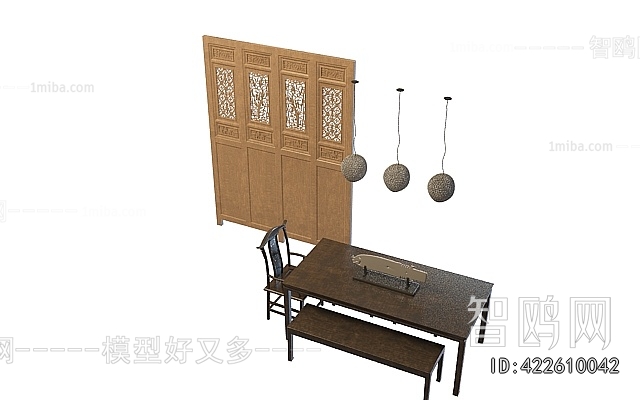 New Chinese Style Computer Desk And Chair