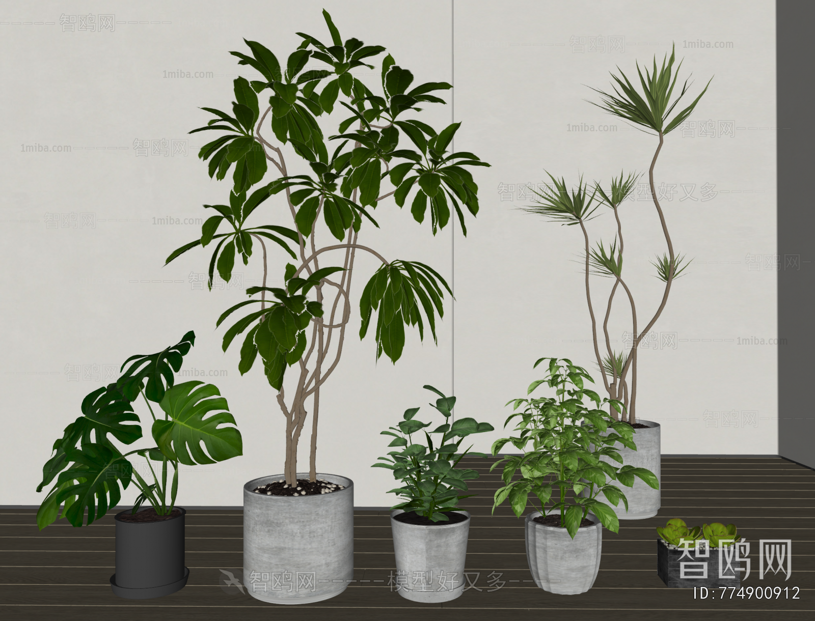 Modern Ground Green Plant Potted Plants