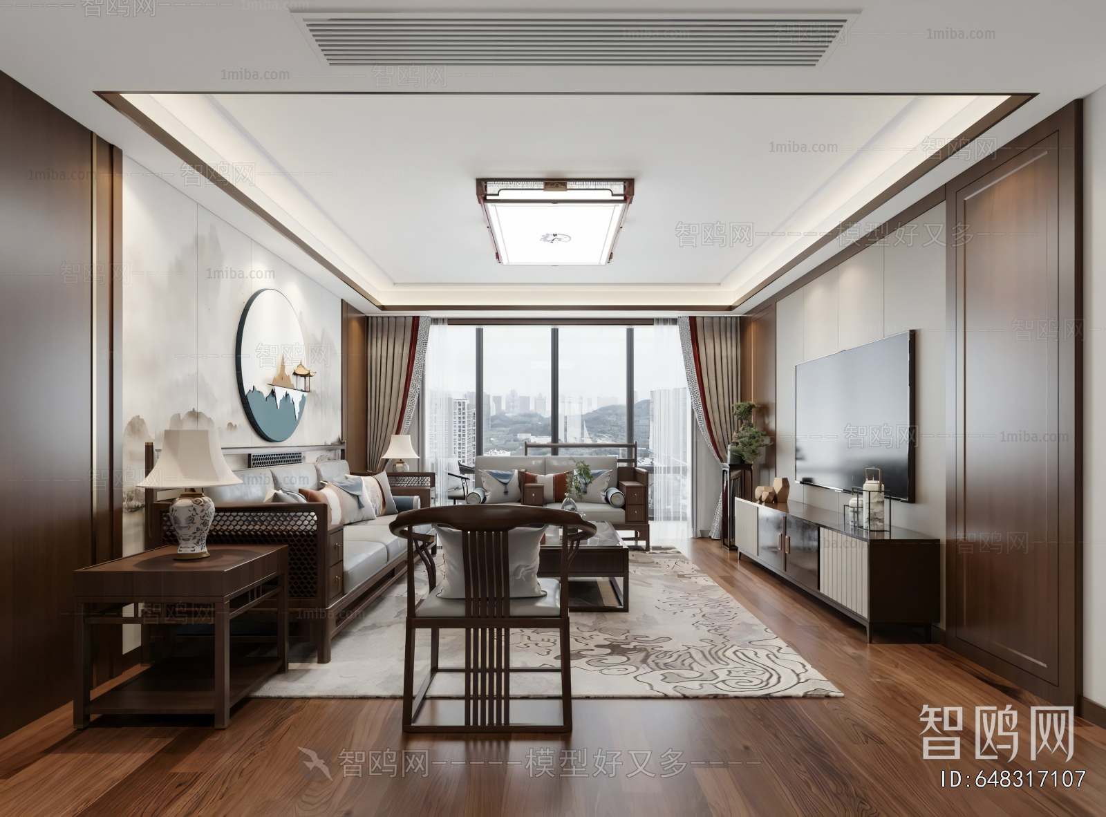 New Chinese Style A Living Room