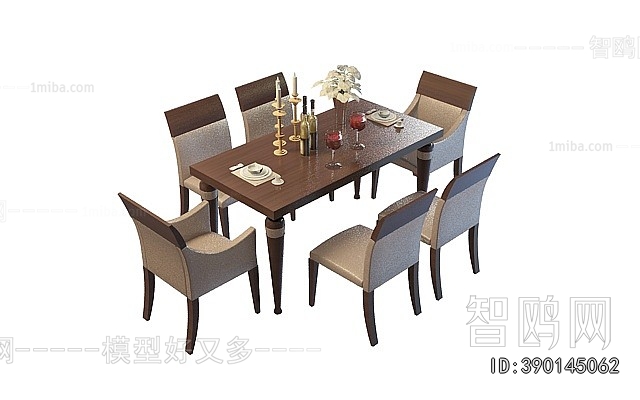 Simple European Style Dining Table And Chairs