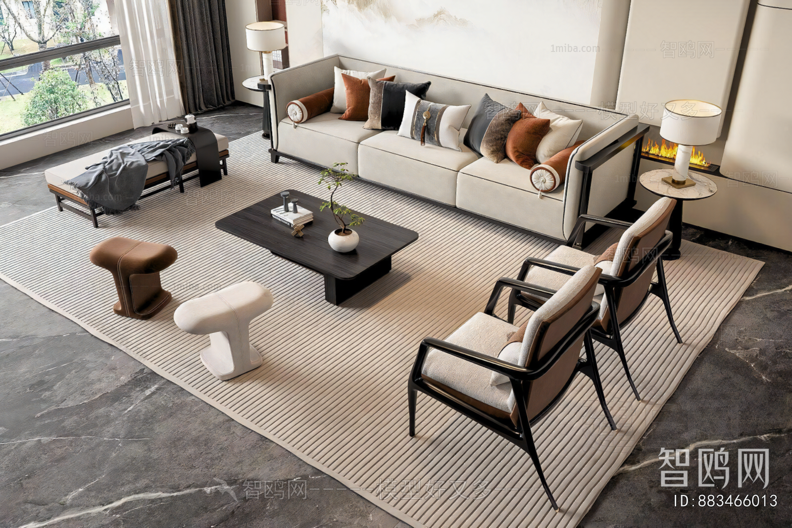 New Chinese Style Sofa Combination