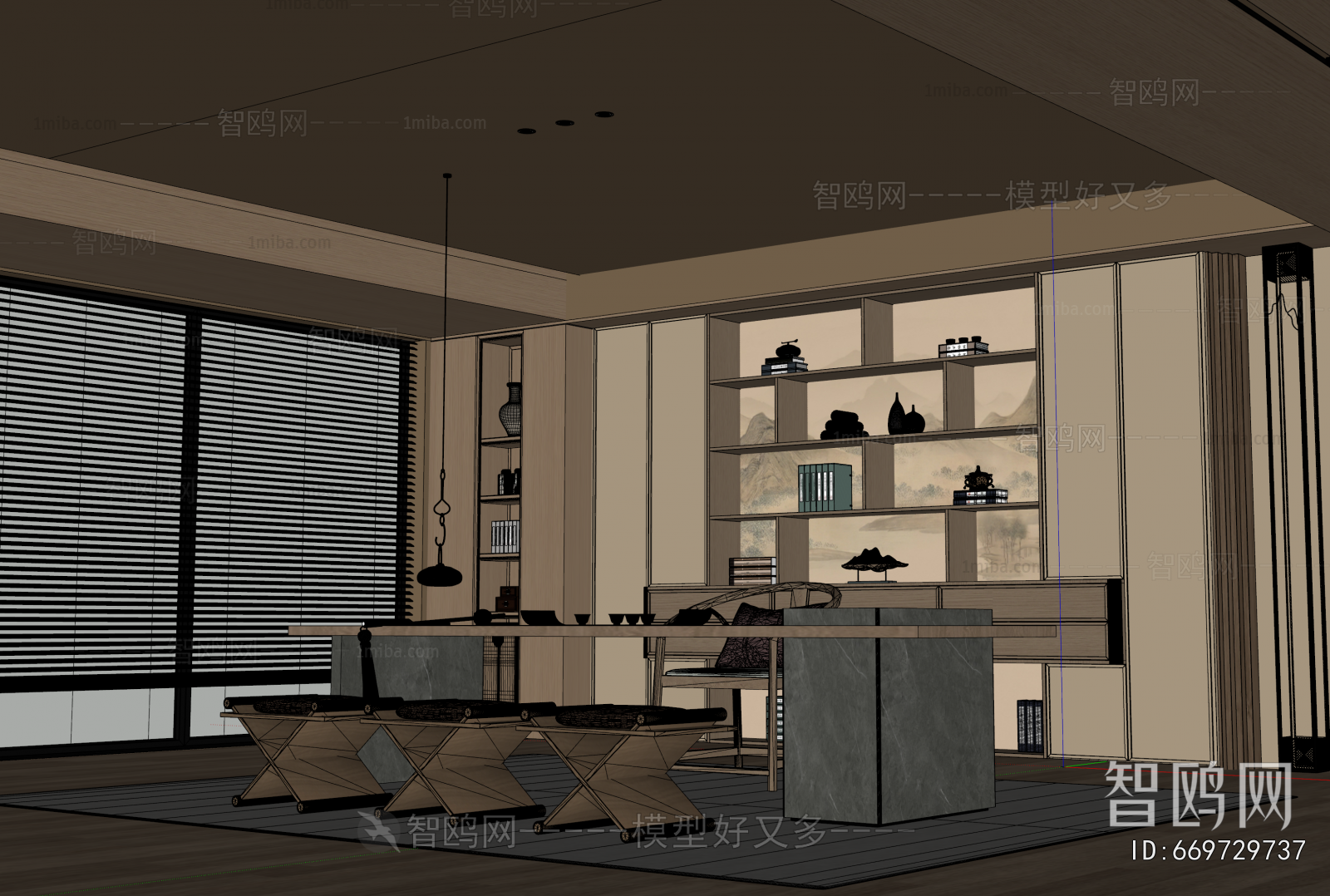 New Chinese Style Study Space