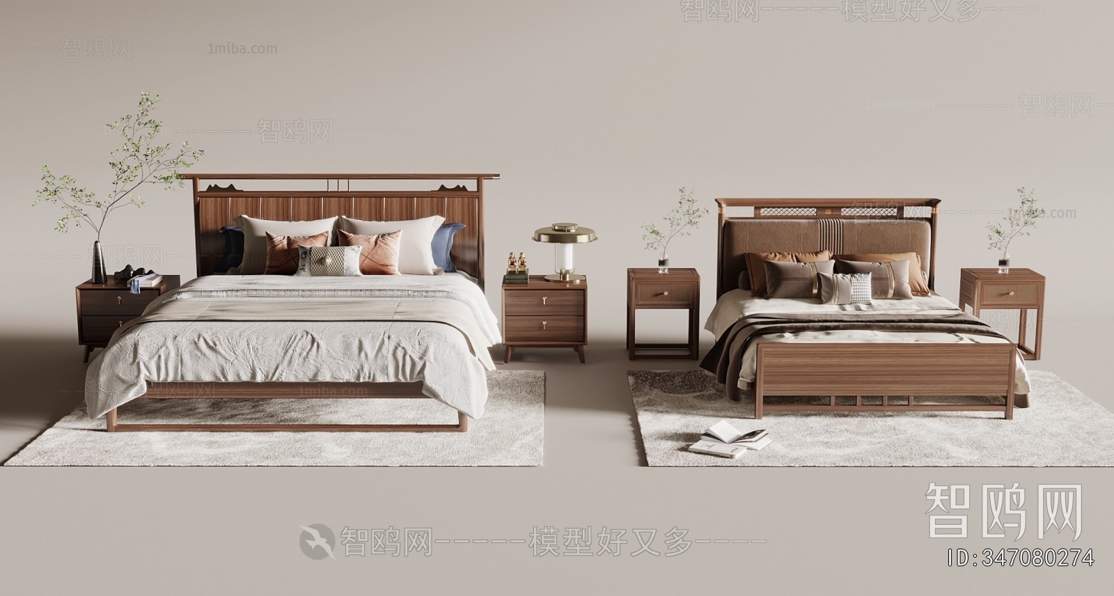 New Chinese Style Double Bed