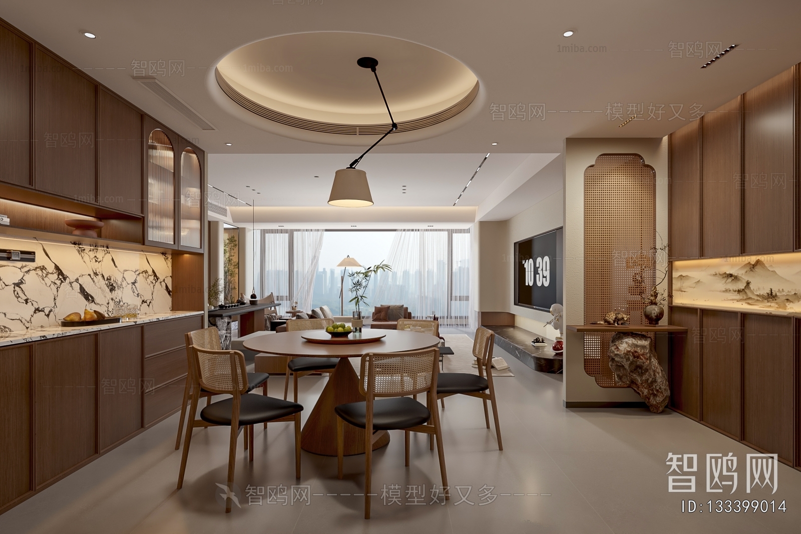 New Chinese Style A Living Room