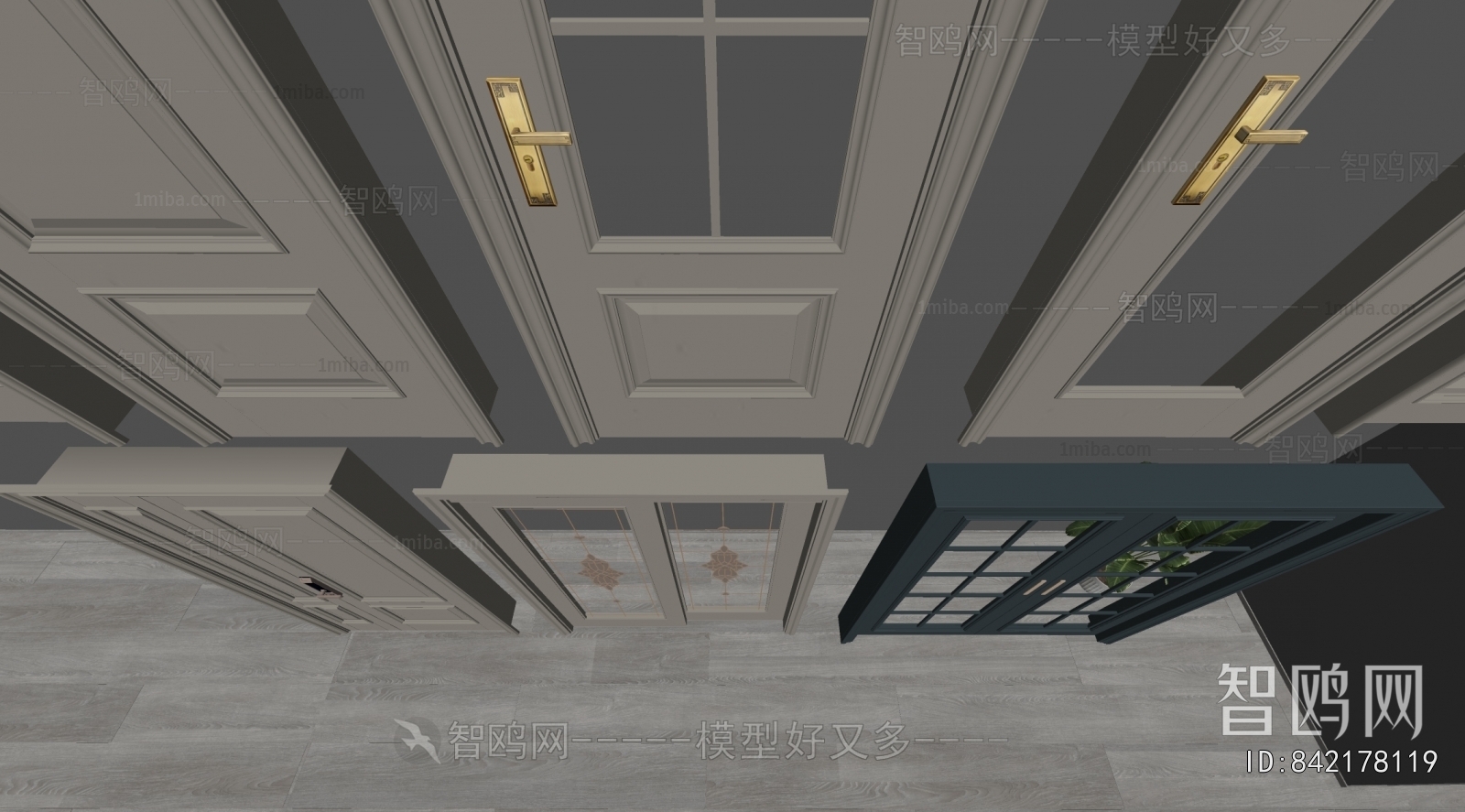 Simple European Style Single Door