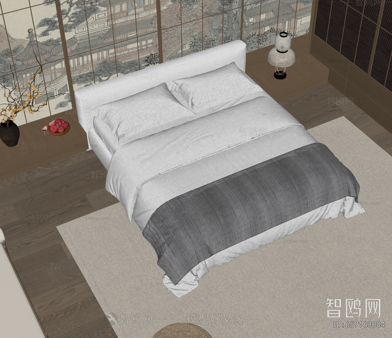 New Chinese Style Double Bed