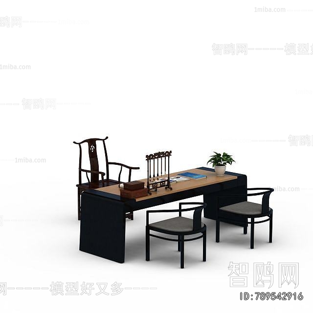 New Chinese Style Computer Desk And Chair