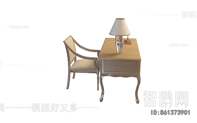 European Style Computer Desk And Chair