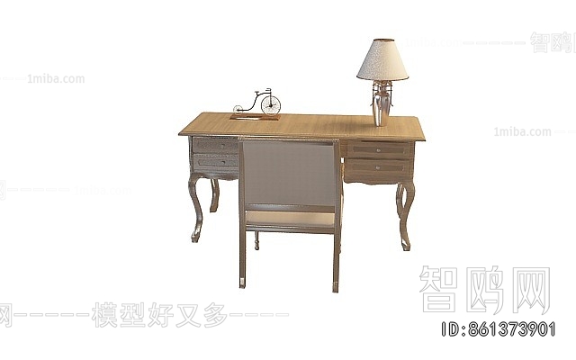 European Style Computer Desk And Chair