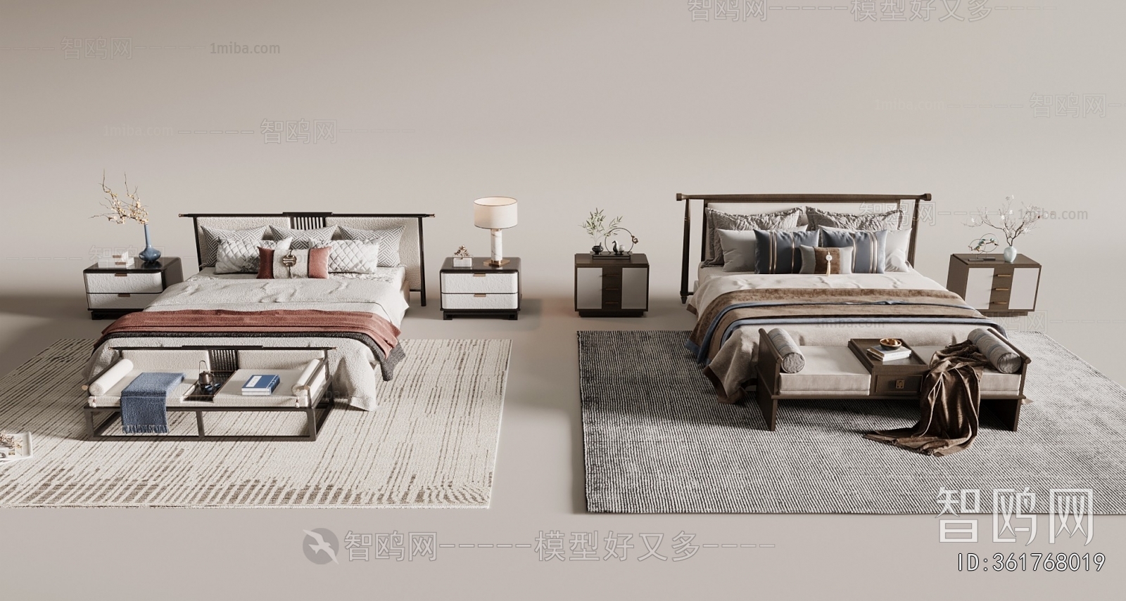 New Chinese Style Double Bed