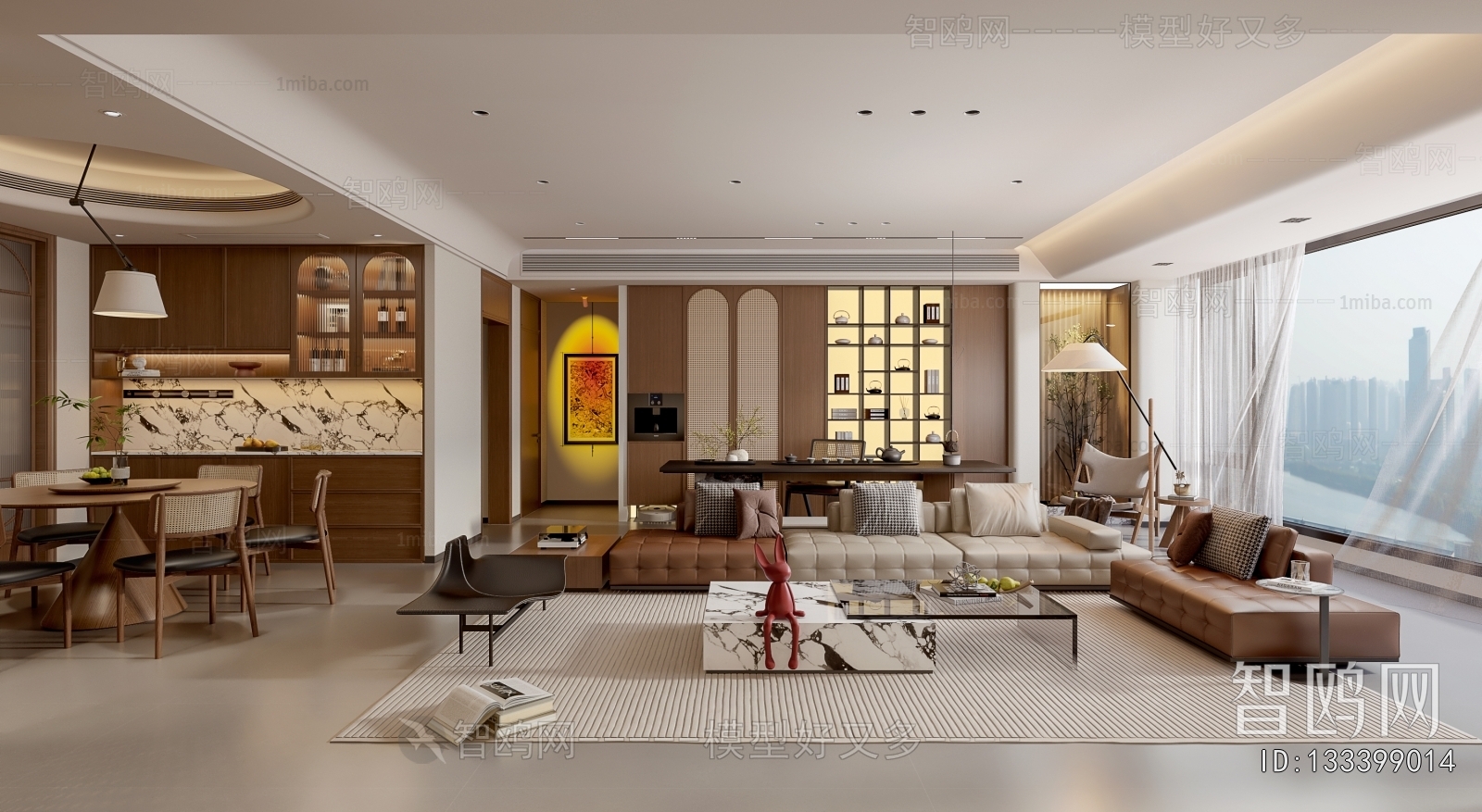 New Chinese Style A Living Room