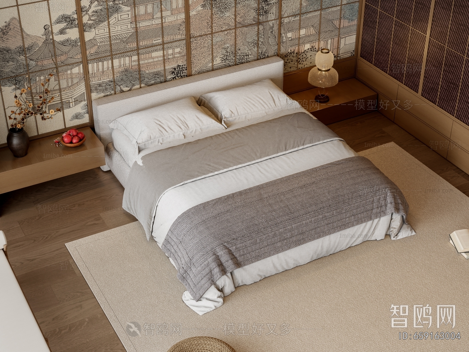 New Chinese Style Double Bed