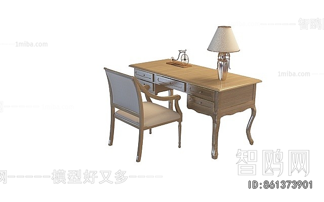 European Style Computer Desk And Chair