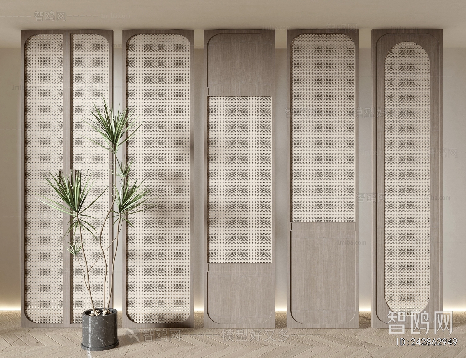 New Chinese Style Wooden Screen Partition