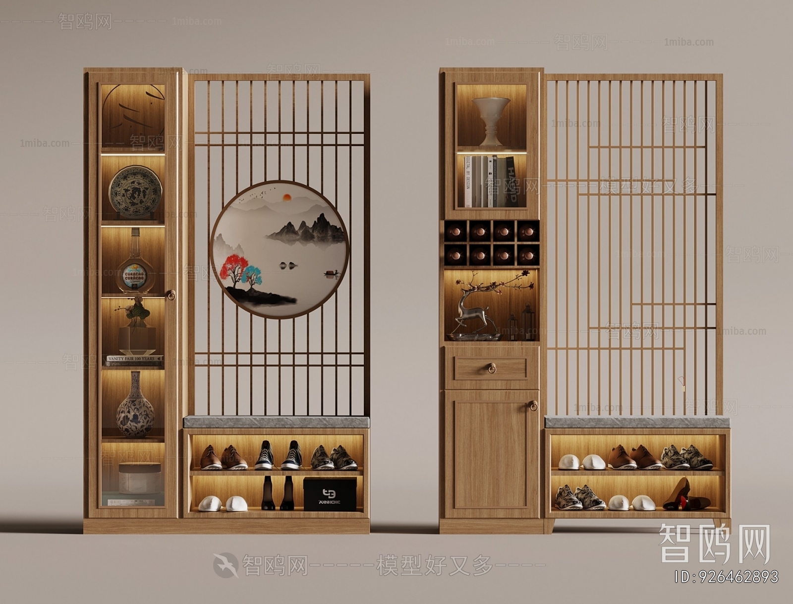 New Chinese Style Shoe Cabinet
