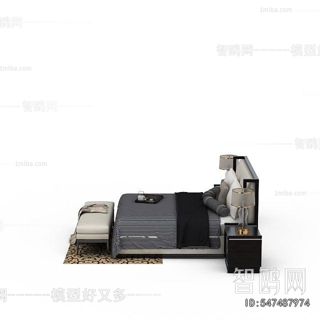 New Chinese Style Double Bed