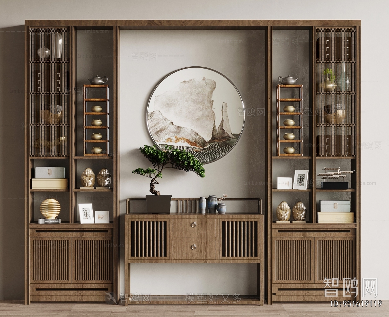 New Chinese Style Entrance Cabinet