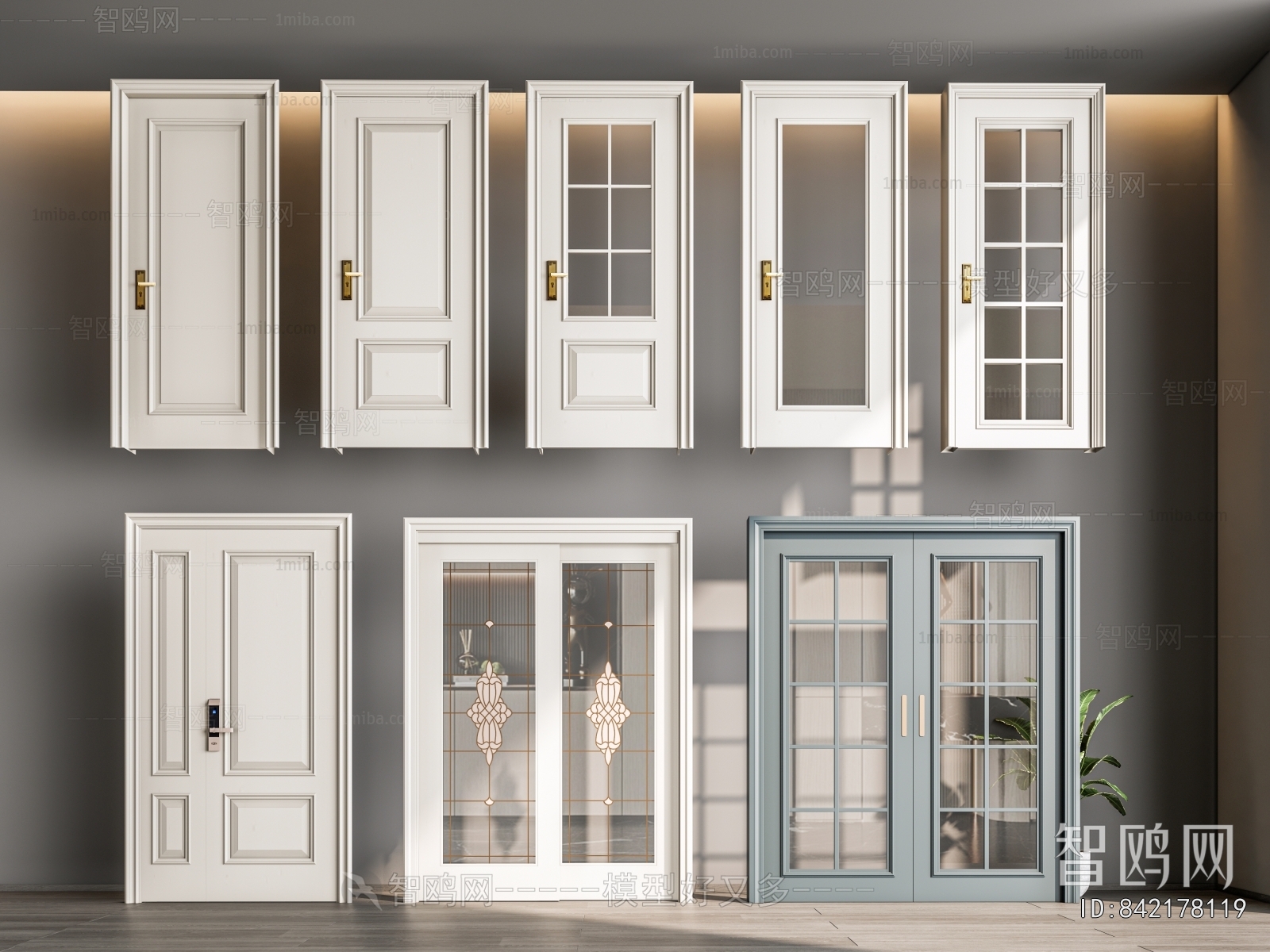 Simple European Style Single Door