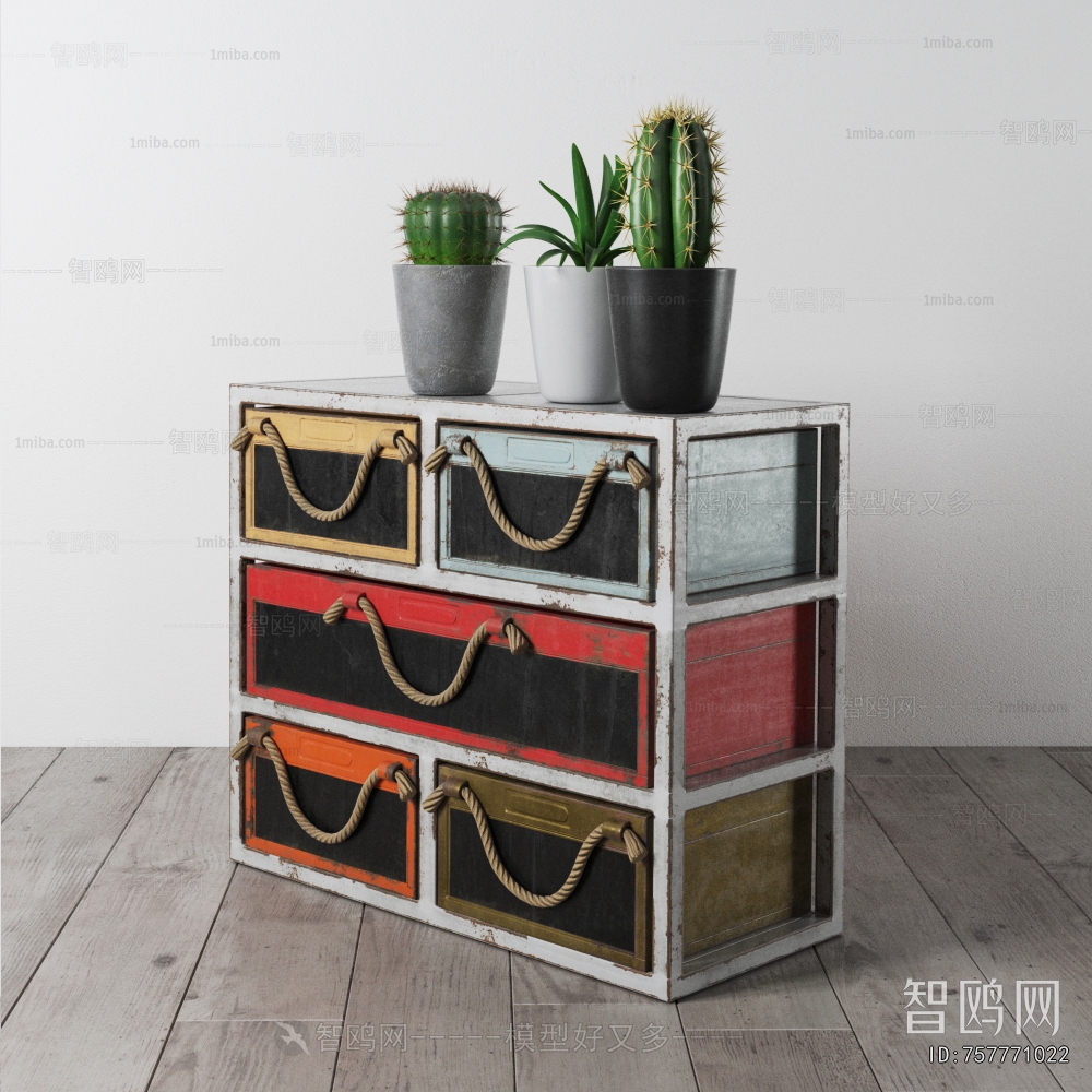 Industrial Style Side Cabinet
