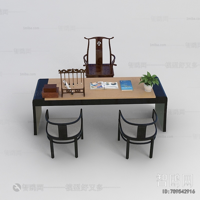 New Chinese Style Computer Desk And Chair