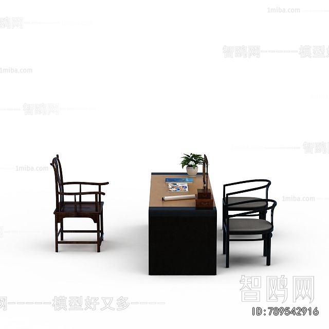 New Chinese Style Computer Desk And Chair