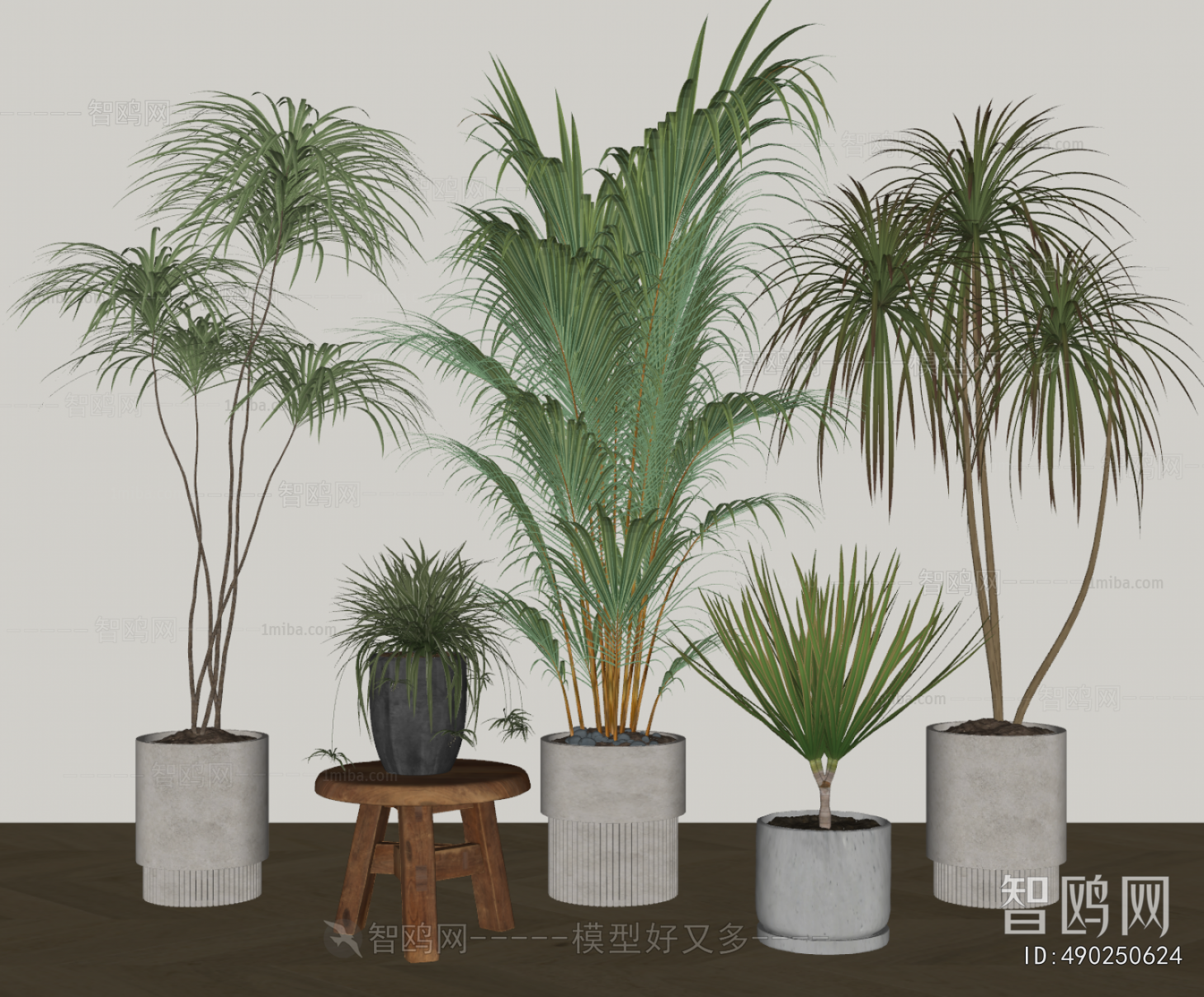 Modern Ground Green Plant Potted Plants