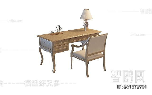 European Style Computer Desk And Chair