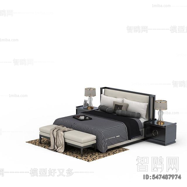 New Chinese Style Double Bed