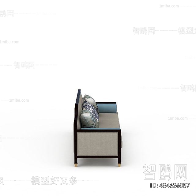 New Chinese Style Three-seat Sofa