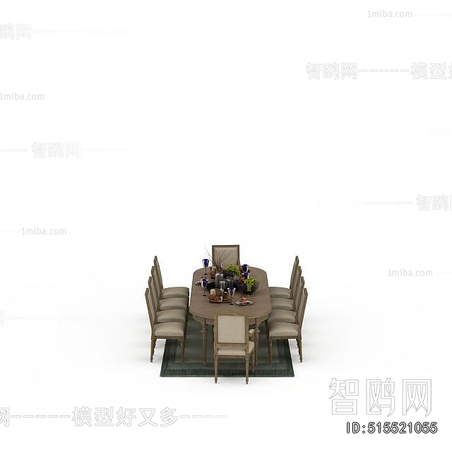 Simple European Style Dining Table And Chairs