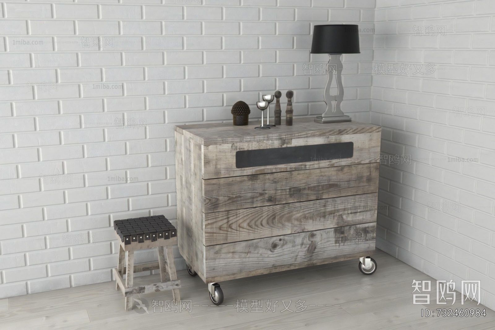 Wabi-sabi Style Side Cabinet