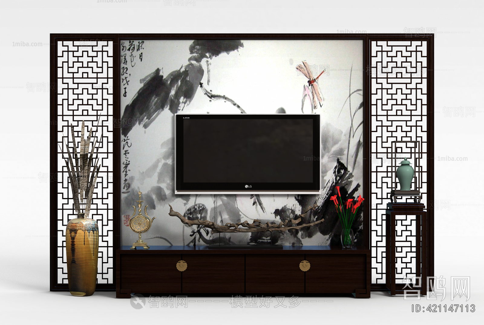 New Chinese Style TV Wall